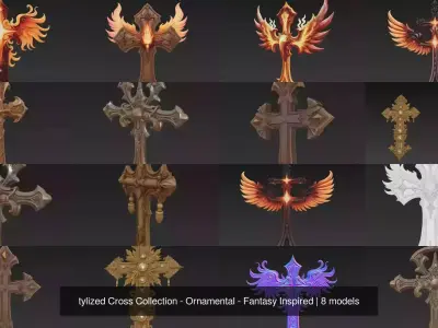 tylized Cross Collection - Ornamental - Fantasy Inspired