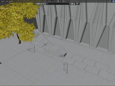 Office Automotive 3D Scene  3D Blender File 3D model