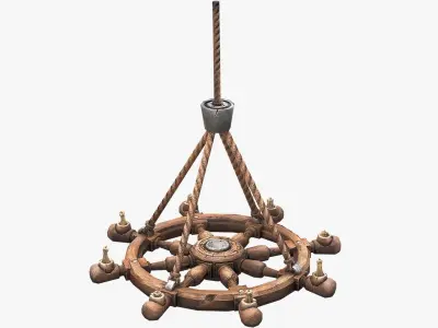 Pirate Chandelier Low-poly 3D model