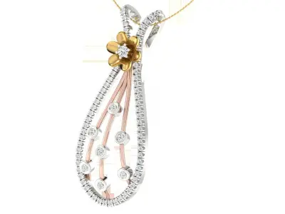 Solitaire Women Pendant 3dm STL OBJ FBX Renders Details 3D print model 11