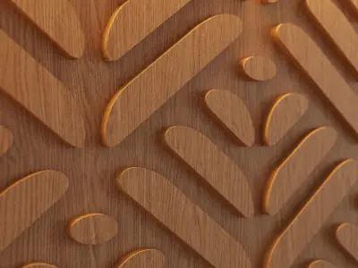 Decorative Wooden Wall Model 4 3D model