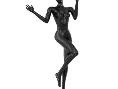 Black female abstract mannequin 100 3D model