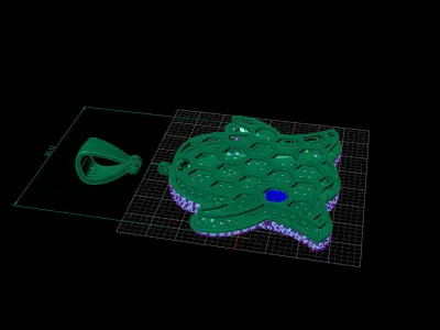 Ghost emoji diamond pendant 3D print model