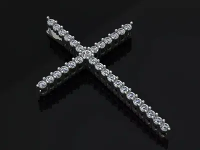 Elegant Cross Pendant Jewelry Gold Brand  3D print model