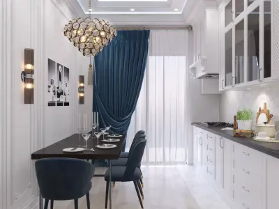 Neoclassical Kitchen Interior 3D model