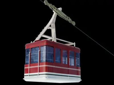 cablecar cable car Low-poly 3D model