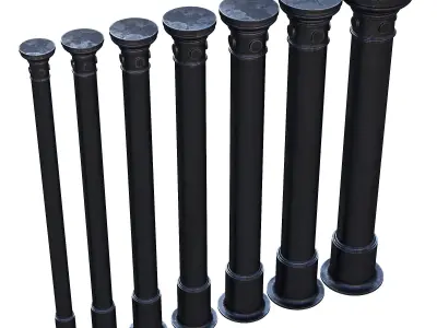 Cast iron columns 1 3D model