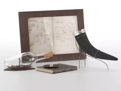 Vikings related decoration set 3D model