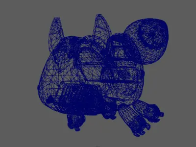 Stylish flying car Low-poly 3D model