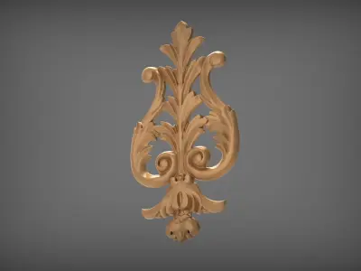 Floral Wood Carving for Furniture - 9 3D model