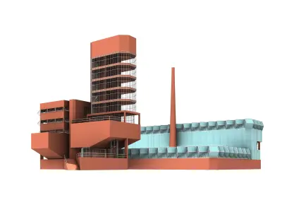 Leicester University Engineering Building Low-poly 3D model
