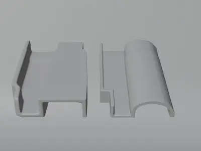 Conjunto com duas telhas de ceramicas 3D model
