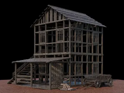 Medieval Village Asset 25- 4K Textures Game Ready Low-poly 3D model