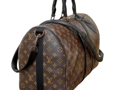 Louis Vuitton Bag Keepall Bandouliere 45 Monogram Macassar Low-poly 3D model