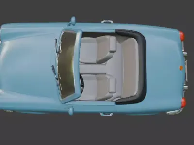 cartoon 3d blue car model for 3D Printing  3D print model
