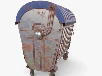 Dumpster v6 weathered Low-poly 3D model