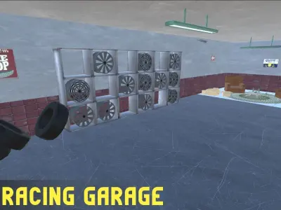 Vintage Racing Garage Low-poly 3D model