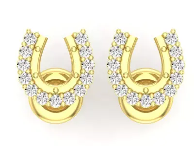 AV 627 Diamond Ladies Horse Shoe Earrings 3D print model
