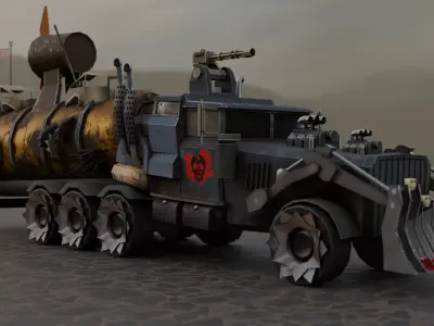 Apocalyptic Truck  3D model Low-poly 3D model