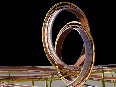 Stunt Track Acrobatic 3D model Low-poly 3D model