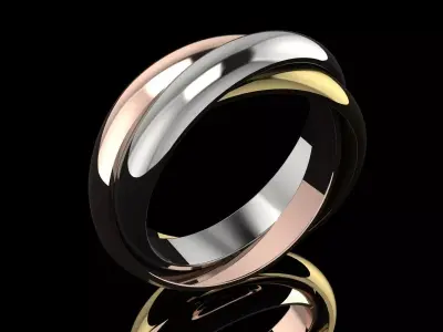 Ring Trinity Jewelry Brand Gold 3D print model