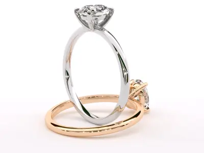 Oval Diamond Engagement Ring cat claws 3D print model