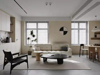 Modern living room dining room interior scenes 164 3D model