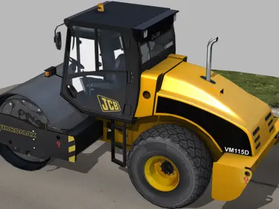 Compactor JCB Vibromax VM115 2012 Low-poly 3D model