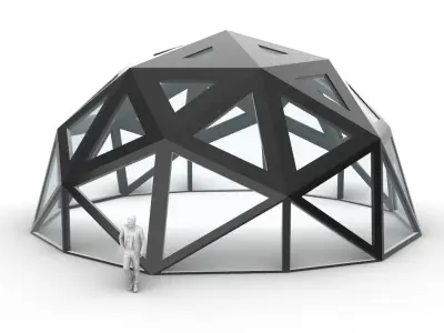 Geodesic Dome with Dynamic Perforations 3D model