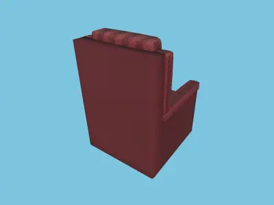 Red Stripes Armchair - Furniture Interior Design Free low-poly 3D model