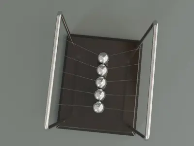 Newtons Cradle Low-poly 3D model