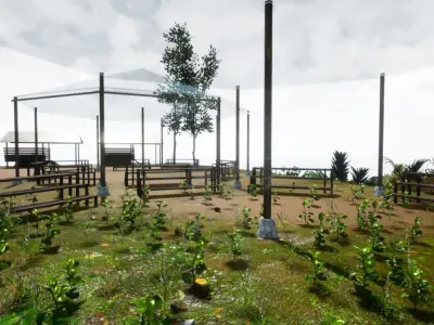 Gazebo for Plants Saung Tanaman Segi Delapan Free low-poly 3D model