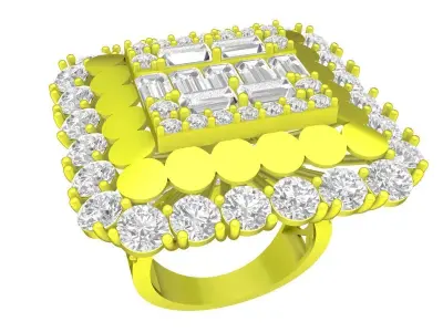 A7956 Italy Diamond Fashion Women Ring 3D Model 3D print model
