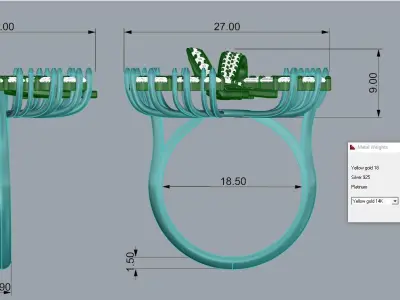 Jewelry Ring Gold 3D print model