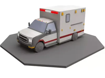 Ambulance Car LowPoly Low-poly 3D model