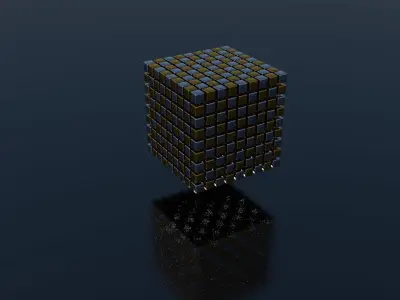 Falling Cubes Low-poly 3D model