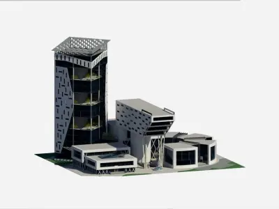 central bank  compelete revit project 3D model