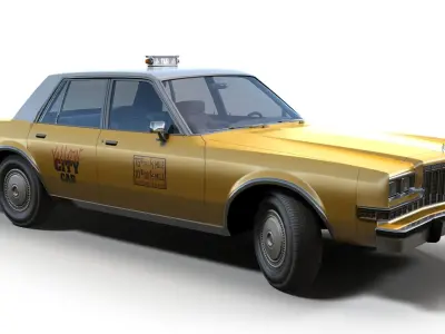 Dodge Diplomat 1980 Taxi Low-poly 3D model