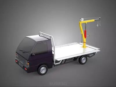 3 WAY WIDE DECK HYDRAULIC LIFT JIB CRANE DROP SIDE PICKUP TRUCK 3D model