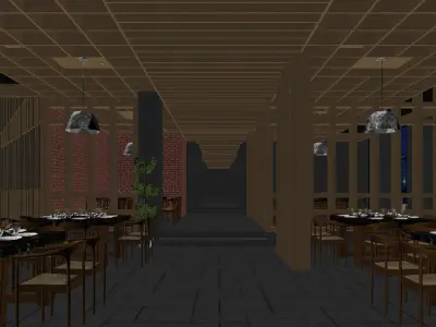 restaurant interior scenes 3D model