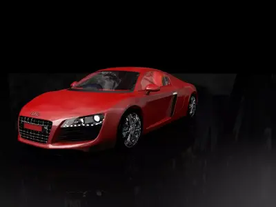 Car Rigged Model AUDI R8 Low-poly 3D model