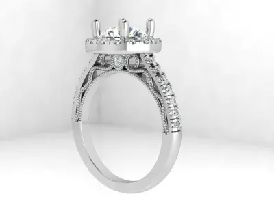 Round Halo Ring 4174 3D print model