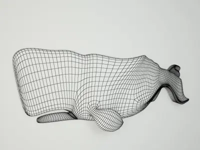 Hand-Carved Sperm Whale 7 3D model