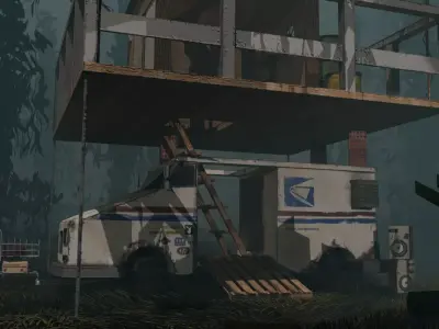 TRUCK HOUSE  MODEL WITH OVER 10 MODELS AND 1 TEXTURE Low-poly 3D model