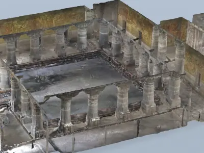 Real scan of Ajanta cave 1 Low-poly 3D model