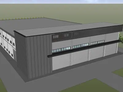 Factory and office 3D model