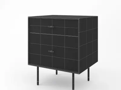 West Elm Modernist Wood  Lacquer Nightstand  Winter Wood 3D model