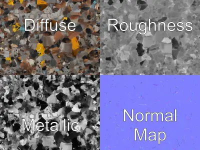 Discarded Urban Heap Asymmetrical model pack Low-poly 3D model