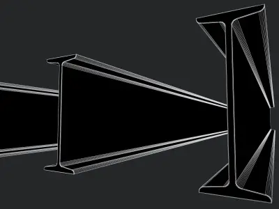 Metal beam IPN  3D model