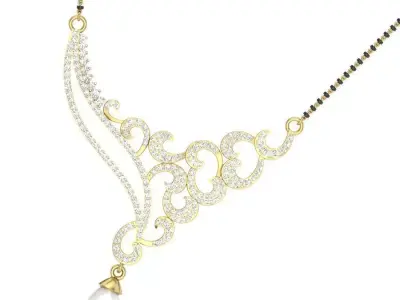 necklace with diamonds  3D print model
